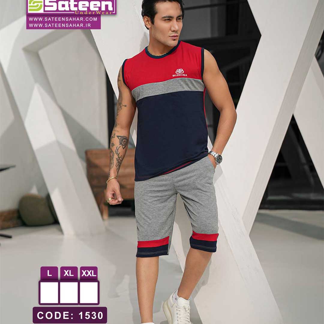 ست حلقه ای شلوارک مردانه کد 1530