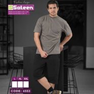 خرید ست تیشرت و شلوارک مردانه خاکستری مشکی