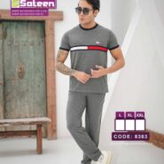 ست تیشرت و شلوار مردانه طوسی کد 8383