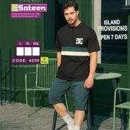 ست تیشرت پنبه و شلوارک دورس مردانه مدل 4559 از برند ساتین سحر، مناسب فصل پاییز